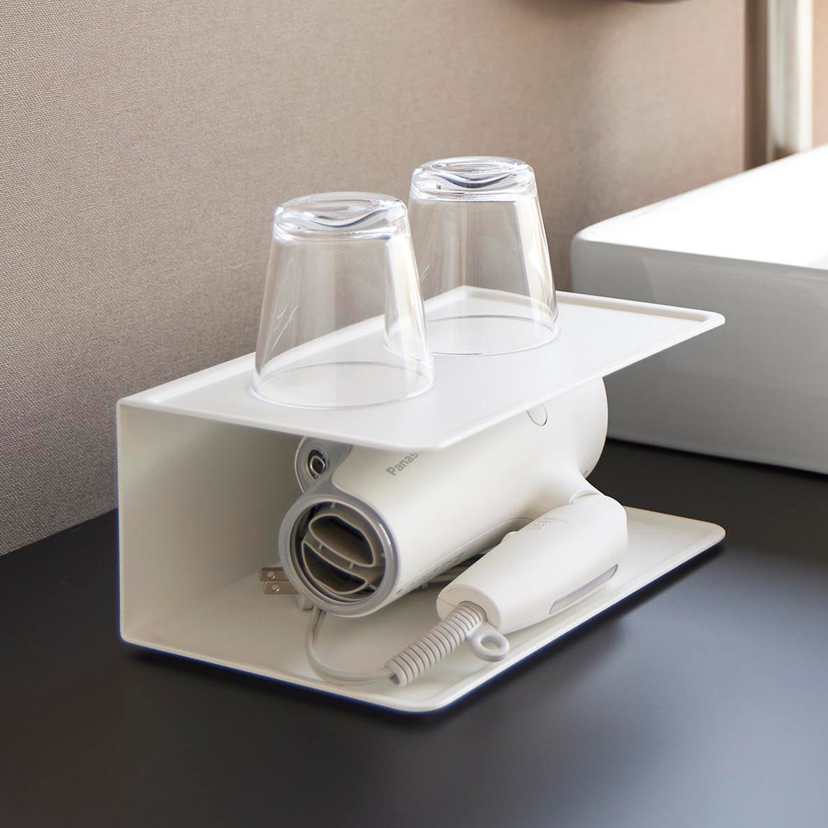 山崎実業 tower アメニティー収納 タワー 2段 ( 4903208100922 タワーシリーズ 2段収納 アメニティ収納 ホテルライク スチール製 インテリア 小物置き 洗面 洗面収納 すっきり スッキリ トレー ) 【ホワイト】 ホワイト