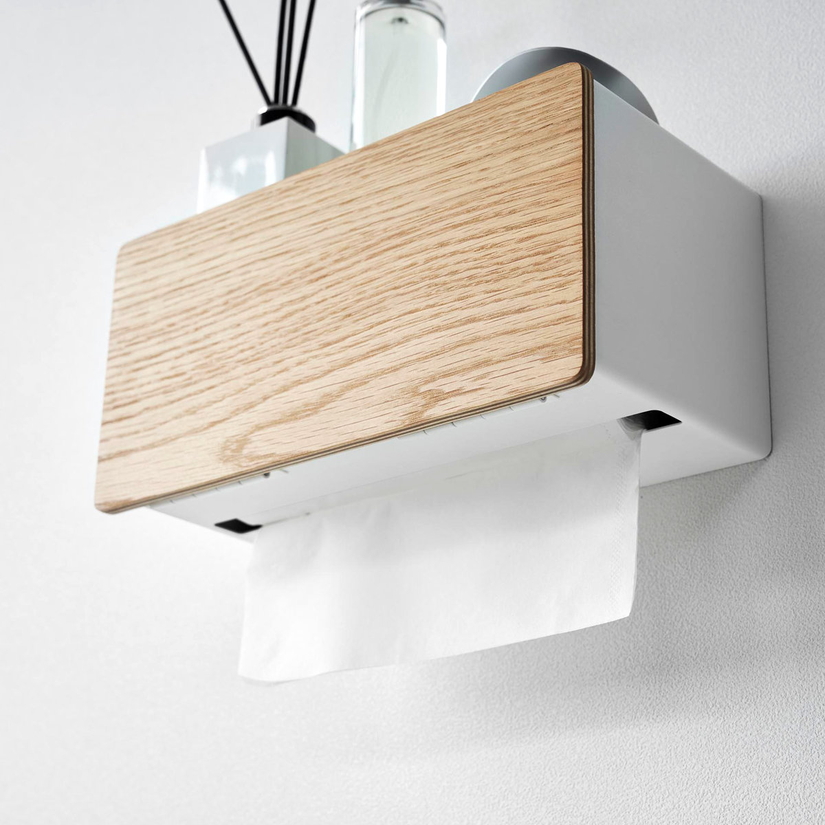 山崎実業 RIN ウォールペーパータオルディスペンサー リン 石こうボード壁対応 ( 4903208101141 リンシリーズ ウォールペーパー タオルディスペンサー 石こうボード 壁面収納 浮かせる収納 浮かせて収納 ) 【ナチュラル】 ナチュラル