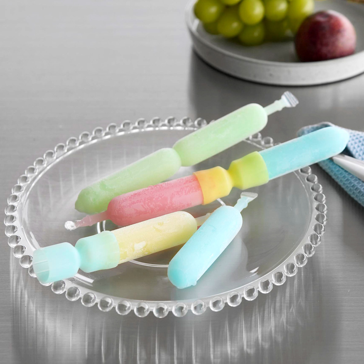 山崎実業 シリコーン折るポリジュースアイスカバー シャーベット 2色セット イエロー&ブルー ( 4903208101646 折るポリジュース 食洗機対応 シリコーン アイスカバー 2色 イエローとブルー セット 2色入り イエロー ブルー )