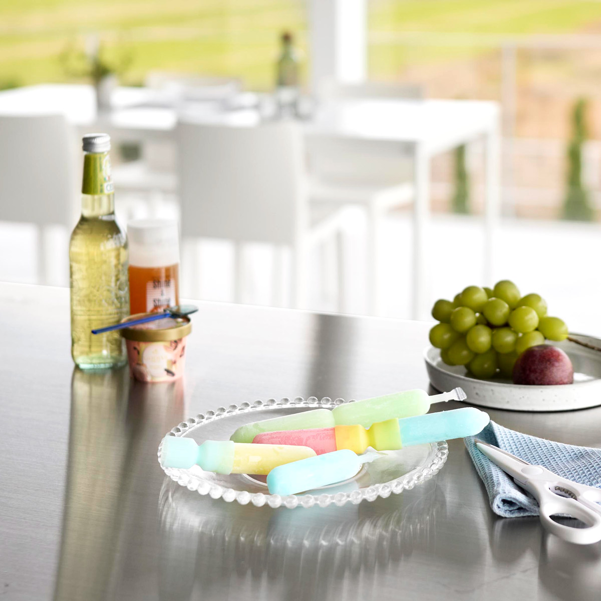 山崎実業 シリコーン折るポリジュースアイスカバー シャーベット 2色セット イエロー&ブルー ( 4903208101646 折るポリジュース 食洗機対応 シリコーン アイスカバー 2色 イエローとブルー セット 2色入り イエロー ブルー )