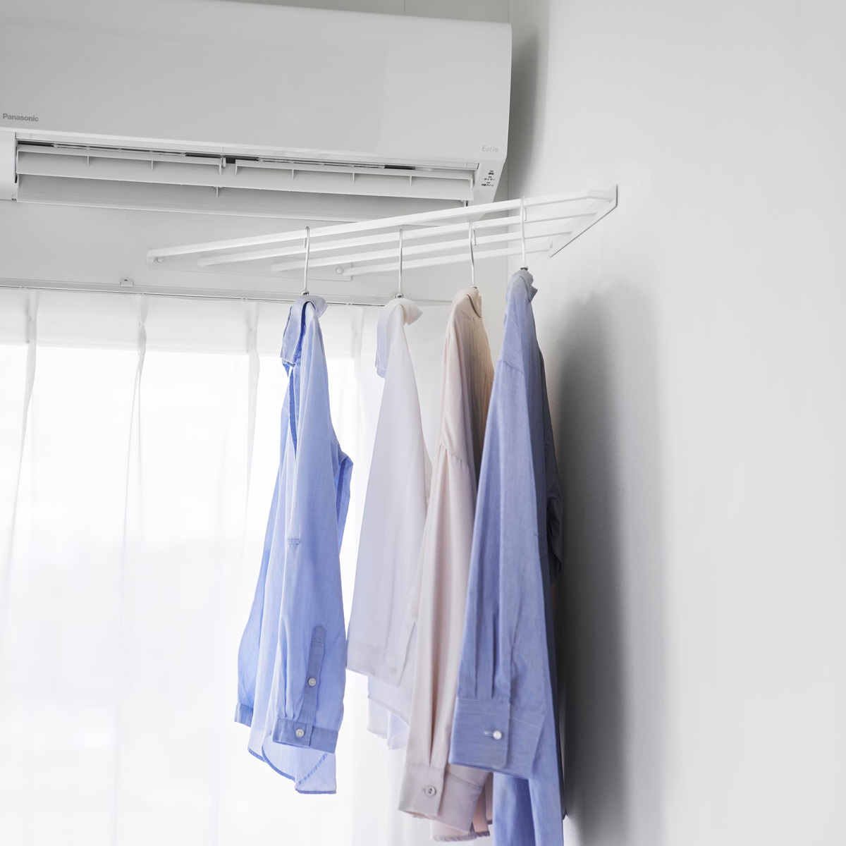 山崎実業 tower コーナーハンガーラック タワー 石こうボード壁対応 ( 4903208100175 タワーシリーズ コーナー ハンガーラック 石こうボード壁 棚 室内物干し シェルフ コーナーシェルフ 角 ディスプレイ ) 【ホワイト】 ホワイト