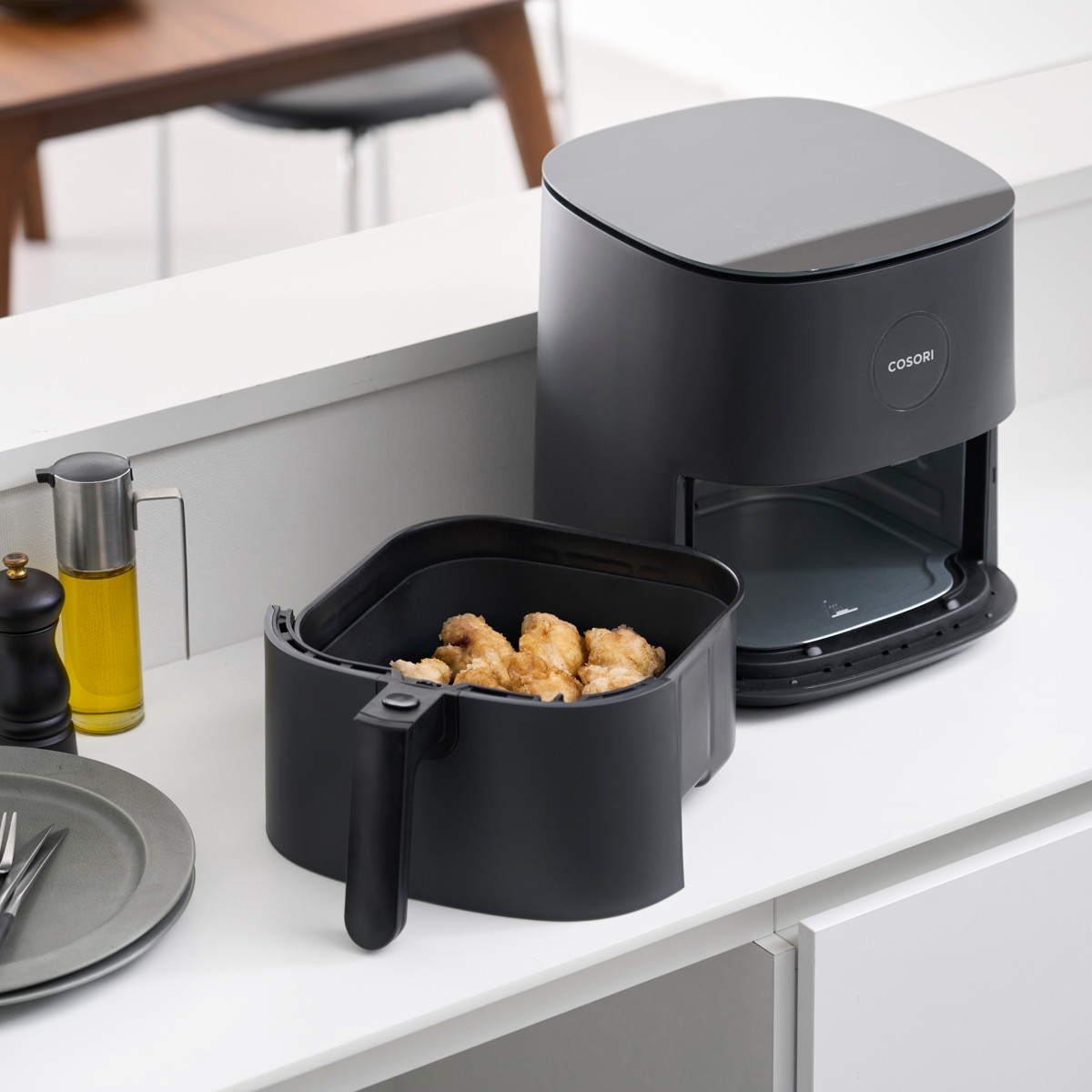 山崎実業 tower ノンフライヤーライナー タワー 21cm ( 4903208101615 タワーシリーズ ノンフライヤー ライナー 食洗機対応 シリコーン製 電子レンジOK 焦げ付き防止 ノンフライヤー用 シリコンライナー ) 【ブラック】 ブラック