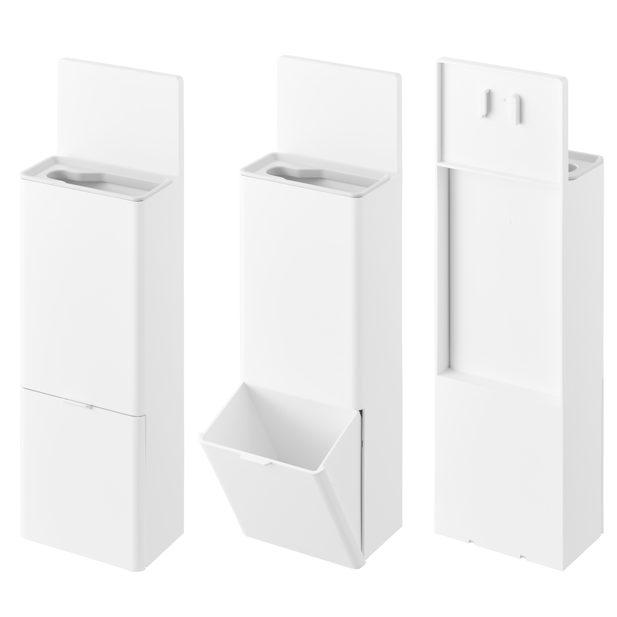 山崎実業 Plate ウォール替えブラシ収納付き流せるトイレブラシホルダー プレート 石こうボード壁対応 ホワイト ( 4903208100328 プレートシリーズ ブラシ収納付き 石こうボード壁 替えブラシ収納付き ブラシホルダー )