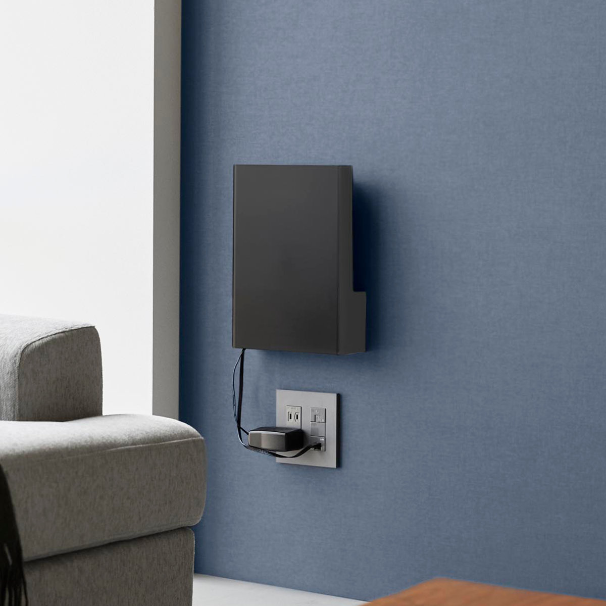 山崎実業 tower ウォール隠せるルーター収納 タワー Sサイズ 石こうボード壁対応 ( 4903208100748 タワーシリーズ 隠せるルーター収納 S 石こうボード壁 隠せる ルーター収納 壁面収納 壁 ) 【ブラック】 ブラック