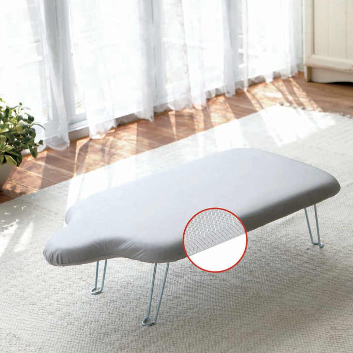 アイロン台 軽量人体型 アルミコート フック付き ( アイロン掛け 人体型 ハンガーフック アイロン 台 人型 作業台 スチールメッシュ構造 アルミ 軽量 ハンガー フック クローゼット 収納 山崎実業 山実 )