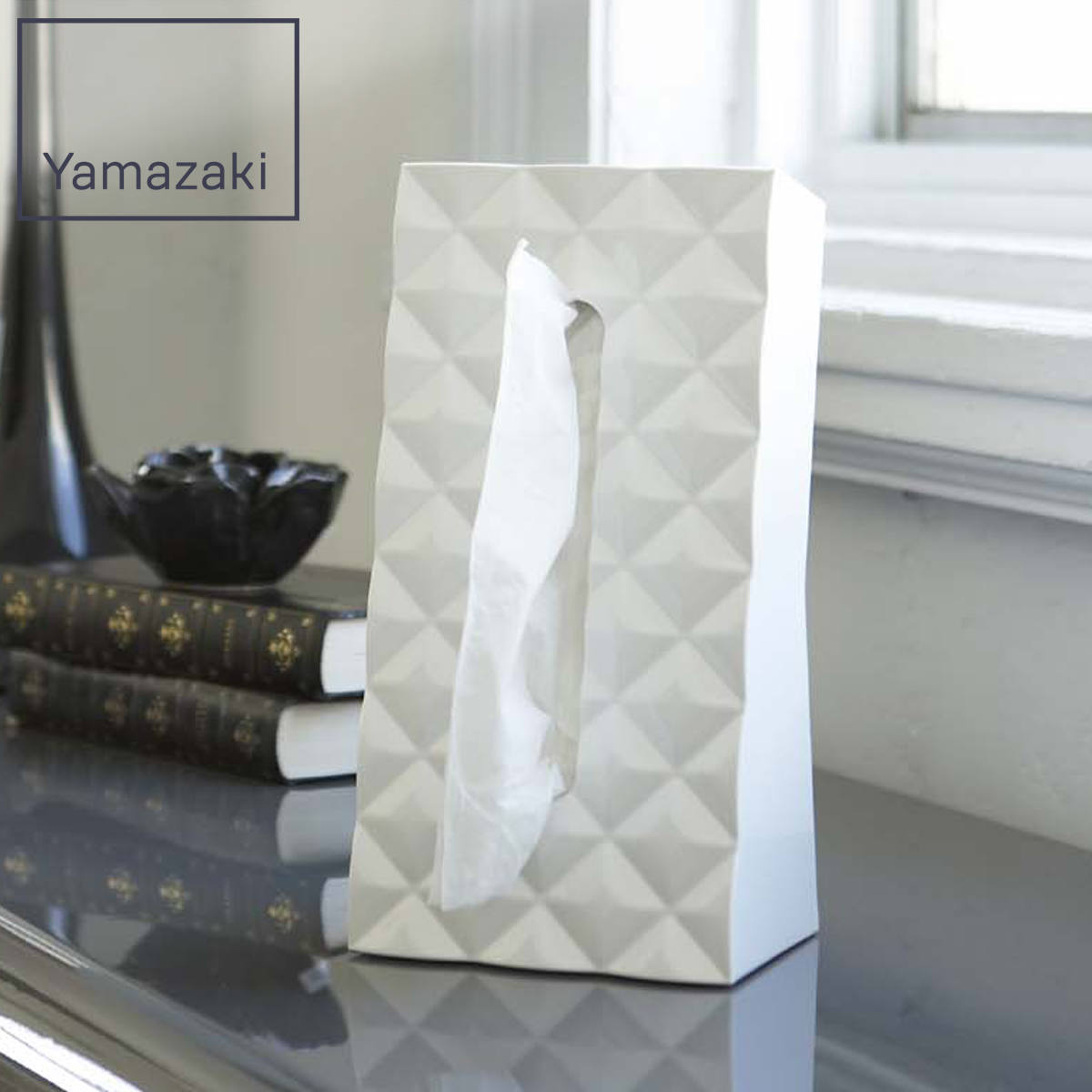 山崎実業 ティッシュケース ダイヤ ( 4903208064149 ティッシュ ケース ティッシュスタンド 縦 スタンド 横 ティッシュボックス ティッシュカバー ティッシュペーパー ダイヤ柄 スタンド式 )