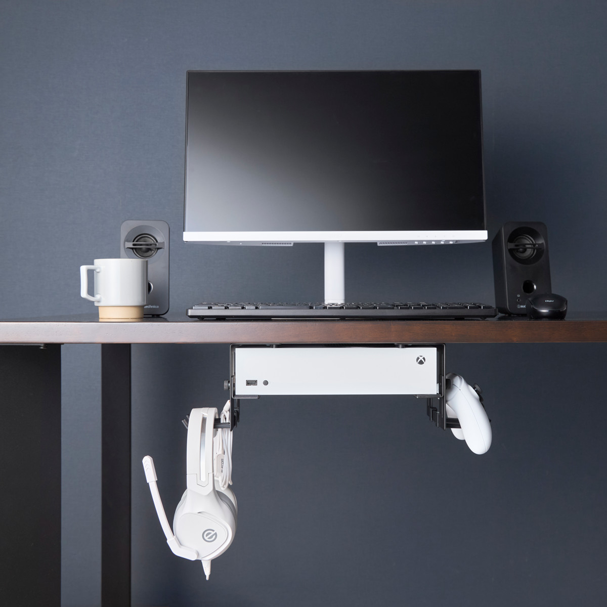 山崎実業 smart 可動式デスク下ゲーム機ホルダー スマート ( 4903208101899 スマートシリーズ デスク下ホルダー ゲーム機ホルダー 可動式 可動式ホルダー デスク下 ゲーム機 ホルダー テーブル下収納ラック ) 【ブラック】 ブラック