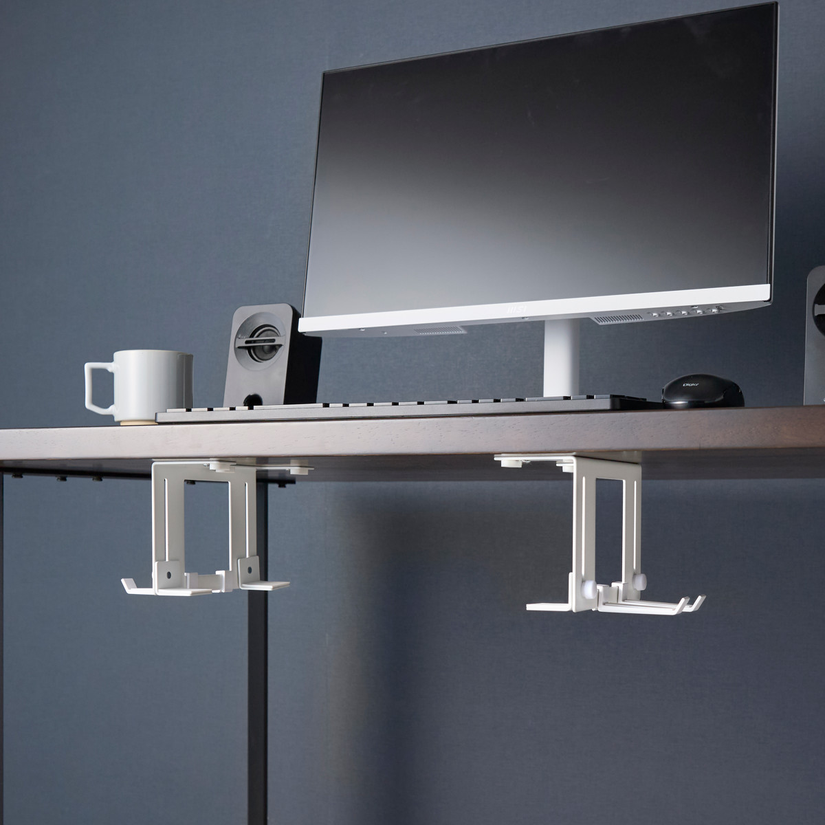 山崎実業 smart 可動式デスク下ゲーム機ホルダー スマート ( 4903208101899 スマートシリーズ デスク下ホルダー ゲーム機ホルダー 可動式 可動式ホルダー デスク下 ゲーム機 ホルダー テーブル下収納ラック ) 【ブラック】 ブラック