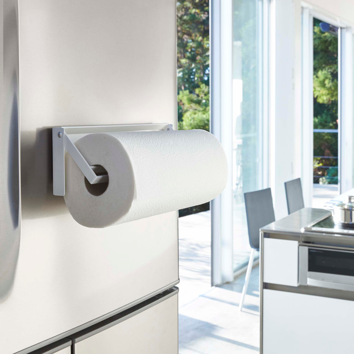 山崎実業 Plate 片手でカットマグネットキッチンペーパーホルダー プレート ( 4903208049436 プレートシリーズ マグネットキッチンペーパーホルダー 片手でカット 磁石 冷蔵庫 収納 マグネット 壁面収納 キッチンペーパーホルダー )