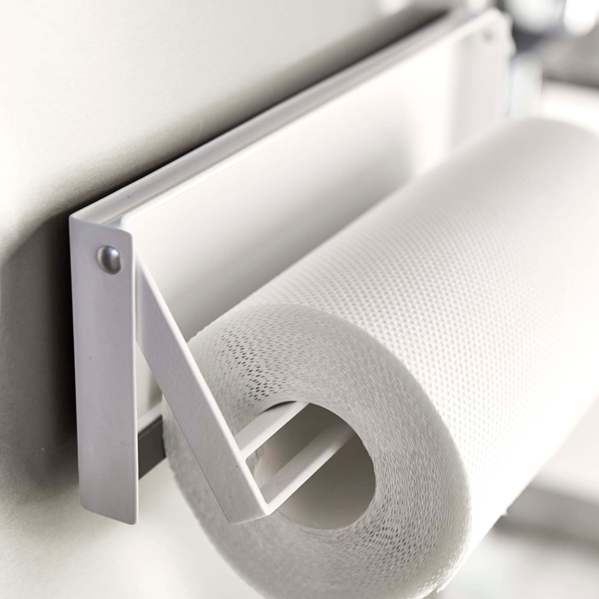 山崎実業 Plate 片手でカットマグネットキッチンペーパーホルダー プレート ( 4903208049436 プレートシリーズ マグネットキッチンペーパーホルダー 片手でカット 磁石 冷蔵庫 収納 マグネット 壁面収納 キッチンペーパーホルダー )