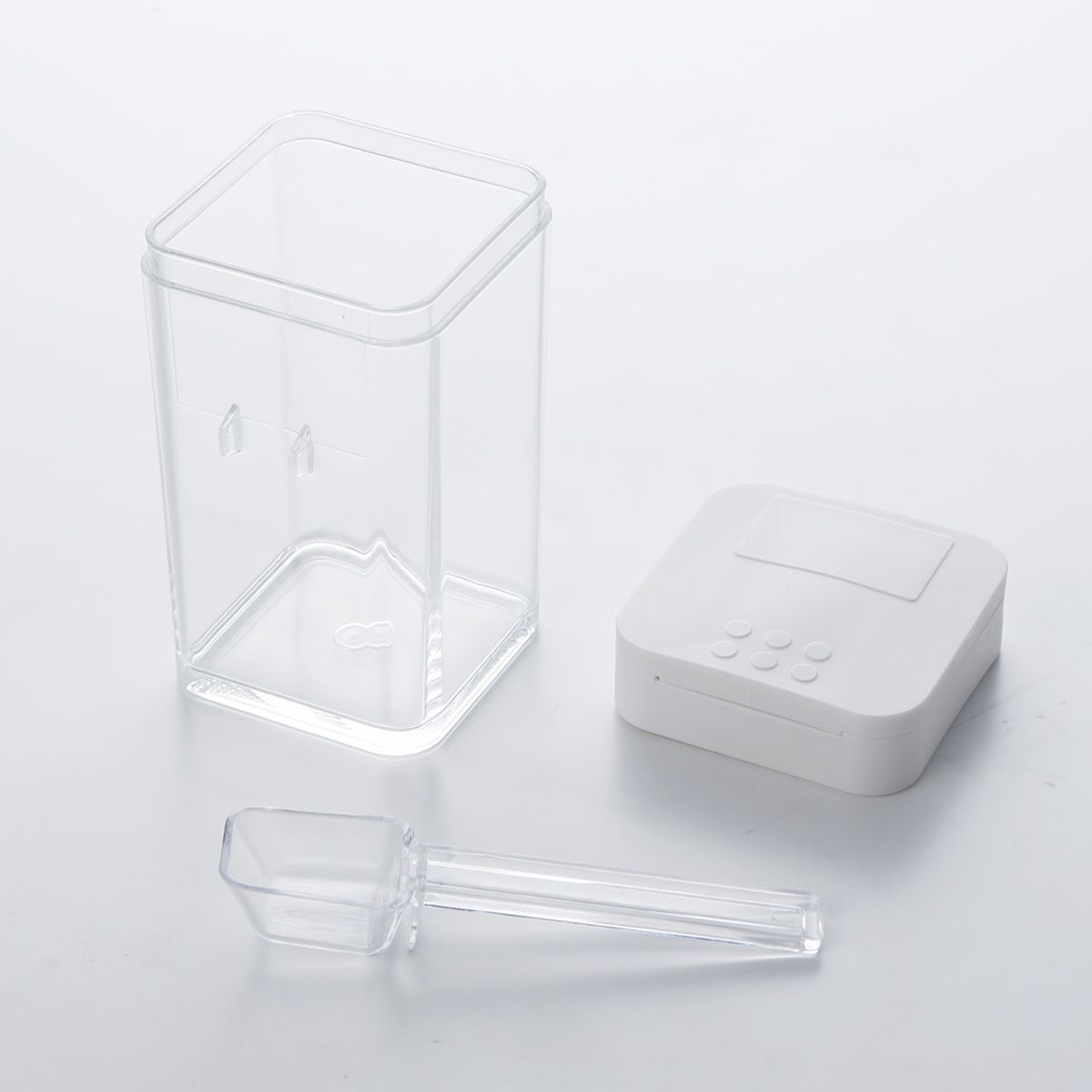 山崎実業 AQUA 小麦粉&スパイスボトル アクア ( 4903208032315 アクアシリーズ 小麦粉ボトル スパイスボトル 調味料ボトル 調味料容器 調味料ケース 調味料ストッカー スパイス ボトル 片手 スライド 調味料 スプーン付き )