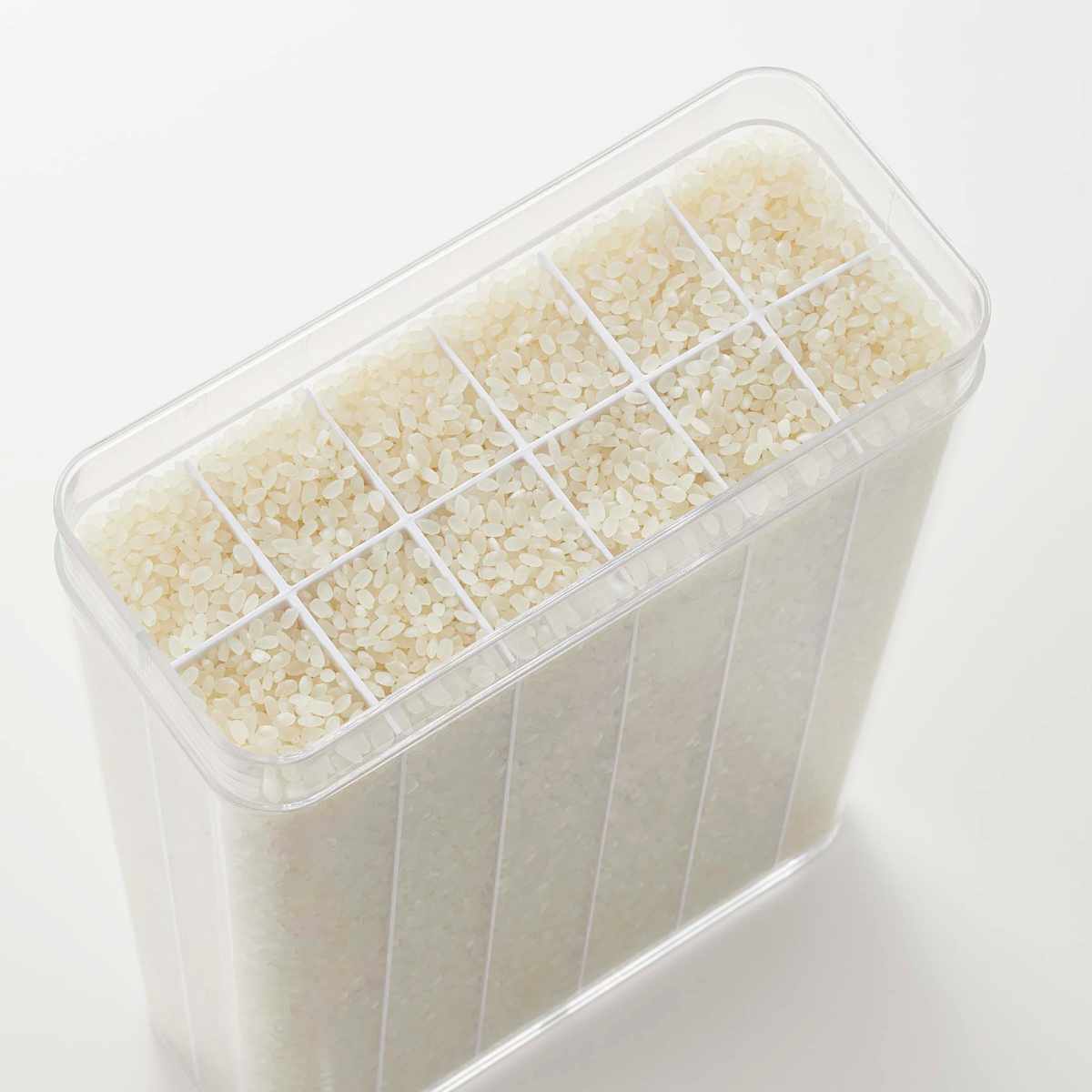 山崎実業 Plate 1合分別 冷蔵庫用米びつ プレート ホワイト ( 4903208038225 プレートシリーズ 米びつ 米櫃 ライスストッカー 計量 1.8kg 12合 1合分ずつ 分別 保存容器 こめびつ ライスボックス ストックケース ドアポケット用 )