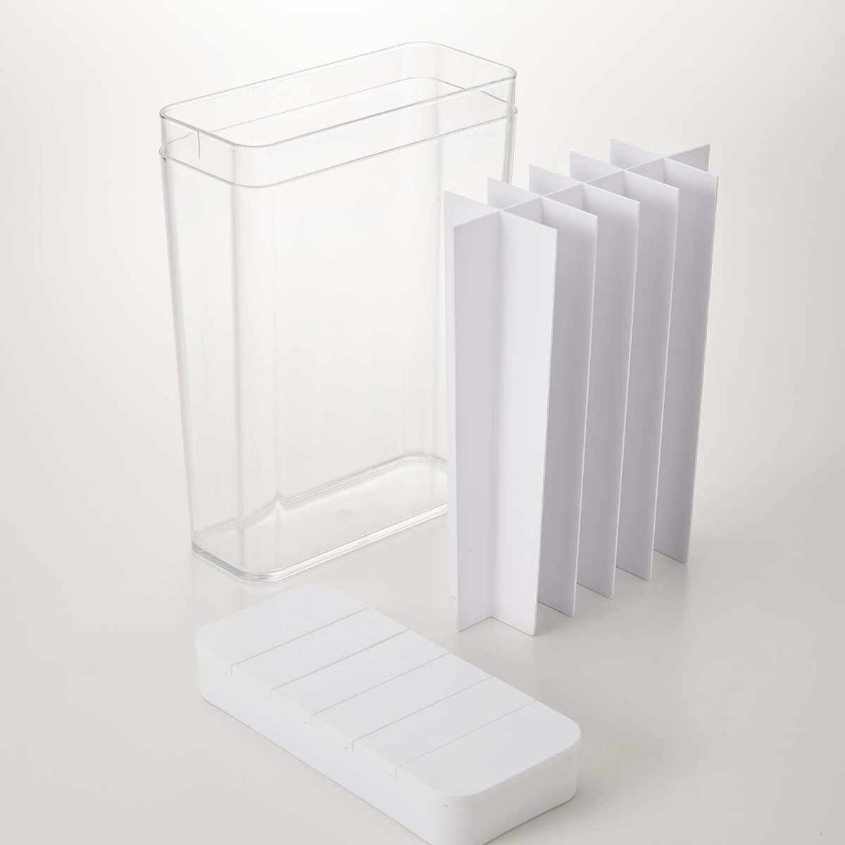 山崎実業 Plate 1合分別 冷蔵庫用米びつ プレート ホワイト ( 4903208038225 プレートシリーズ 米びつ 米櫃 ライスストッカー 計量 1.8kg 12合 1合分ずつ 分別 保存容器 こめびつ ライスボックス ストックケース ドアポケット用 )