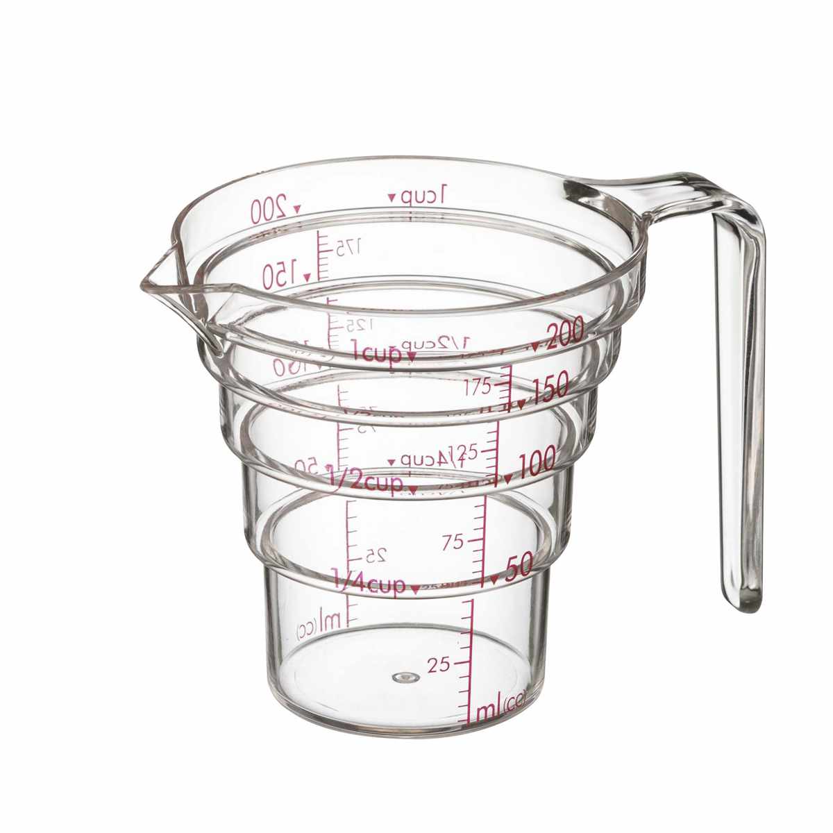 山崎実業 段々計量カップ 200ML ( 4903208026970 計量カップ 食洗機対応 200ml メジャーカップ 持ち手付き 透明 見やすい 料理 製菓 お菓子作り 軽量 )