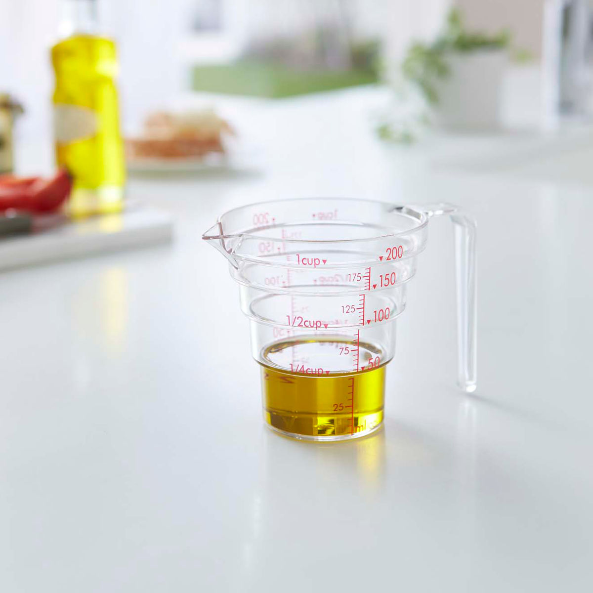 山崎実業 段々計量カップ 200ML ( 4903208026970 計量カップ 食洗機対応 200ml メジャーカップ 持ち手付き 透明 見やすい 料理 製菓 お菓子作り 軽量 )