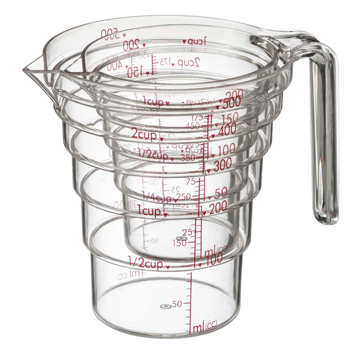 山崎実業 段々計量カップ 500ML ( 4903208026987 計量カップ 食洗機対応 500ml メジャーカップ 持ち手付き 透明 見やすい 料理 製菓 お菓子作り 軽量 )