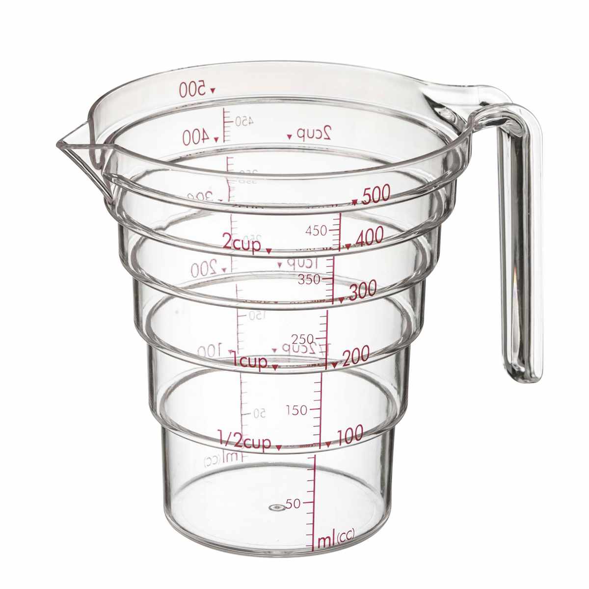 山崎実業 段々計量カップ 500ML ( 4903208026987 計量カップ 食洗機対応 500ml メジャーカップ 持ち手付き 透明 見やすい 料理 製菓 お菓子作り 軽量 )