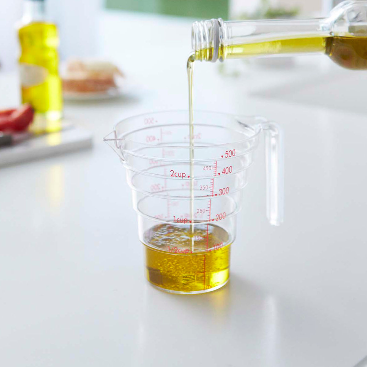 山崎実業 段々計量カップ 500ML ( 4903208026987 計量カップ 食洗機対応 500ml メジャーカップ 持ち手付き 透明 見やすい 料理 製菓 お菓子作り 軽量 )