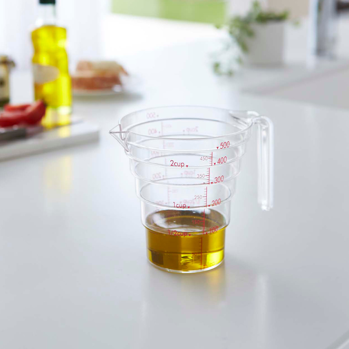 山崎実業 段々計量カップ 500ML ( 4903208026987 計量カップ 食洗機対応 500ml メジャーカップ 持ち手付き 透明 見やすい 料理 製菓 お菓子作り 軽量 )