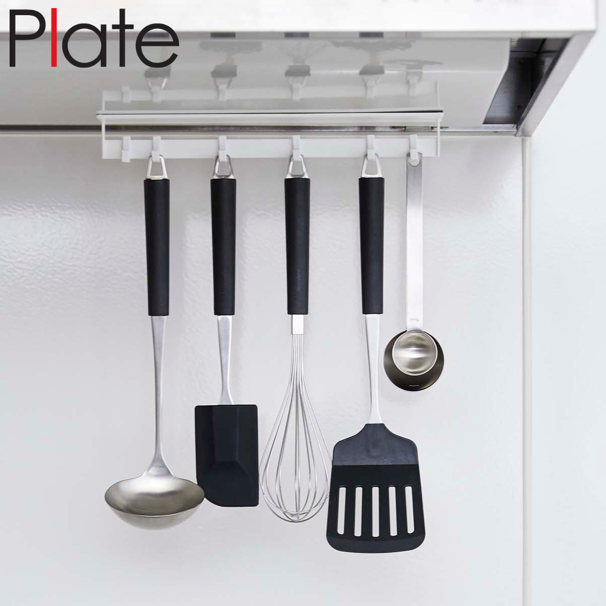 山崎実業 Plate マグネットレンジフードフック プレート ホワイト ( 4903208048415 プレートシリーズ フック レンジフード マグネット マグネット式フック 磁石 キッチンツール収納 吊り下げ収納 キッチンツールフック キ )
