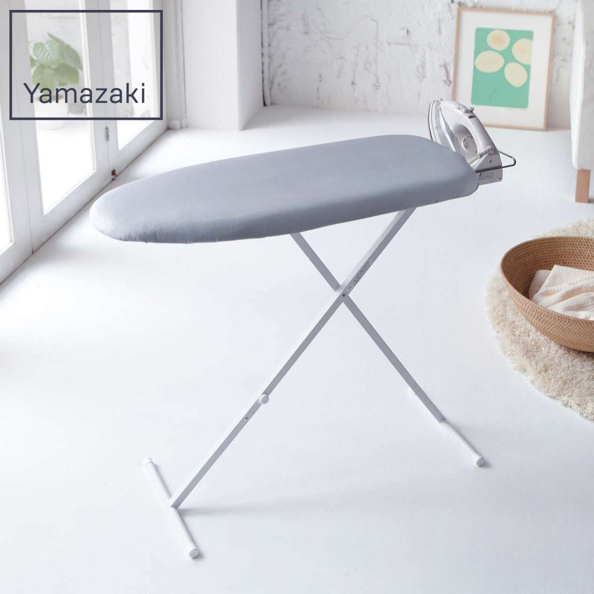 山崎実業 スタンド式スッキリプレス アルミコート ( 4903208026918 アイロン台 スチームアイロン スチールメッシュ アルミコーティング加工 アイロン 台 作業台 スタンド )