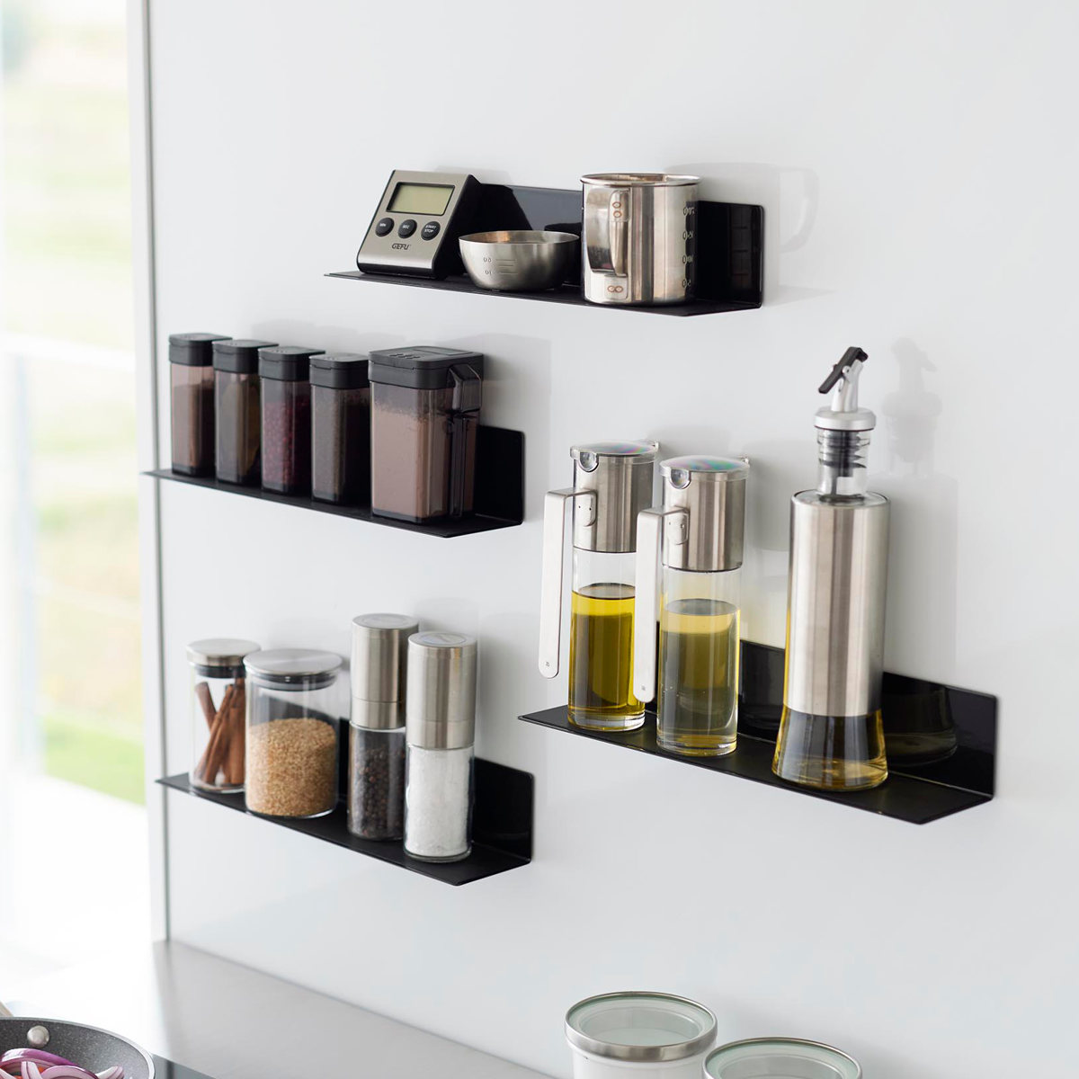 山崎実業 tower マグネットキッチン棚 タワー S ( 4903208100113 タワーシリーズ キッチン棚 キッチンラック マグネット 調味料ラック スパイスラック キッチン 棚 磁石 キッチン収納 ウォールラック 壁面収納 収納 ラック ) 【ホワイト】 ホワイト