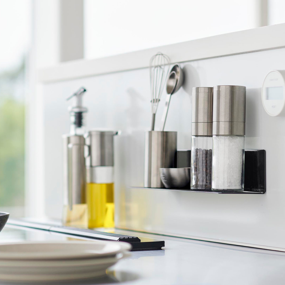 山崎実業 tower マグネットキッチン棚 タワー S ( 4903208100113 タワーシリーズ キッチン棚 キッチンラック マグネット 調味料ラック スパイスラック キッチン 棚 磁石 キッチン収納 ウォールラック 壁面収納 収納 ラック ) 【ホワイト】 ホワイト