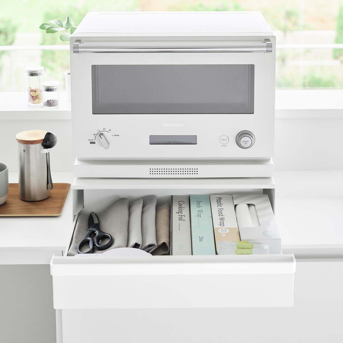 山崎実業 tower カセットコンロが入る家電下ラック タワー 1段 ( 4903208101974 タワーシリーズ 家電下ラック 1段ラック ラック カセットコンロ 家電下 カセットコンロが入る レンジラック オーブンレンジ ) 【ブラック】 ブラック