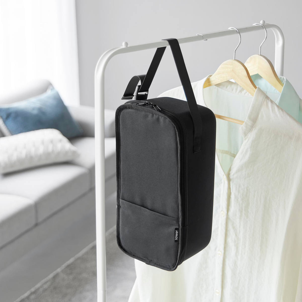 山崎実業 tower スチームアイロン収納ケース タワー ( 4903208101370 タワーシリーズ アイロン収納ケース スチームアイロン 収納ケース アイロン収納 アイロンケース アイロン 収納 アイロン小物 ケース ) 【ブラック】 ブラック