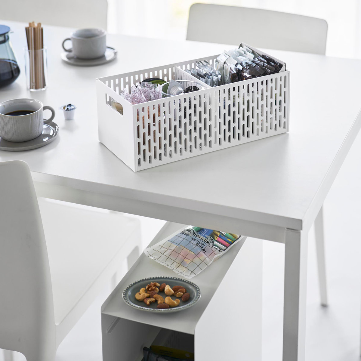 山崎実業 tower 収納バスケットワゴン タワー 3段 ( 4903208100151 タワーシリーズ バスケットワゴン スリムワゴン 収納 バスケット ワゴン 引き出し キャスター付き テーブル下 デスク下 ) 【ブラック】 ブラック