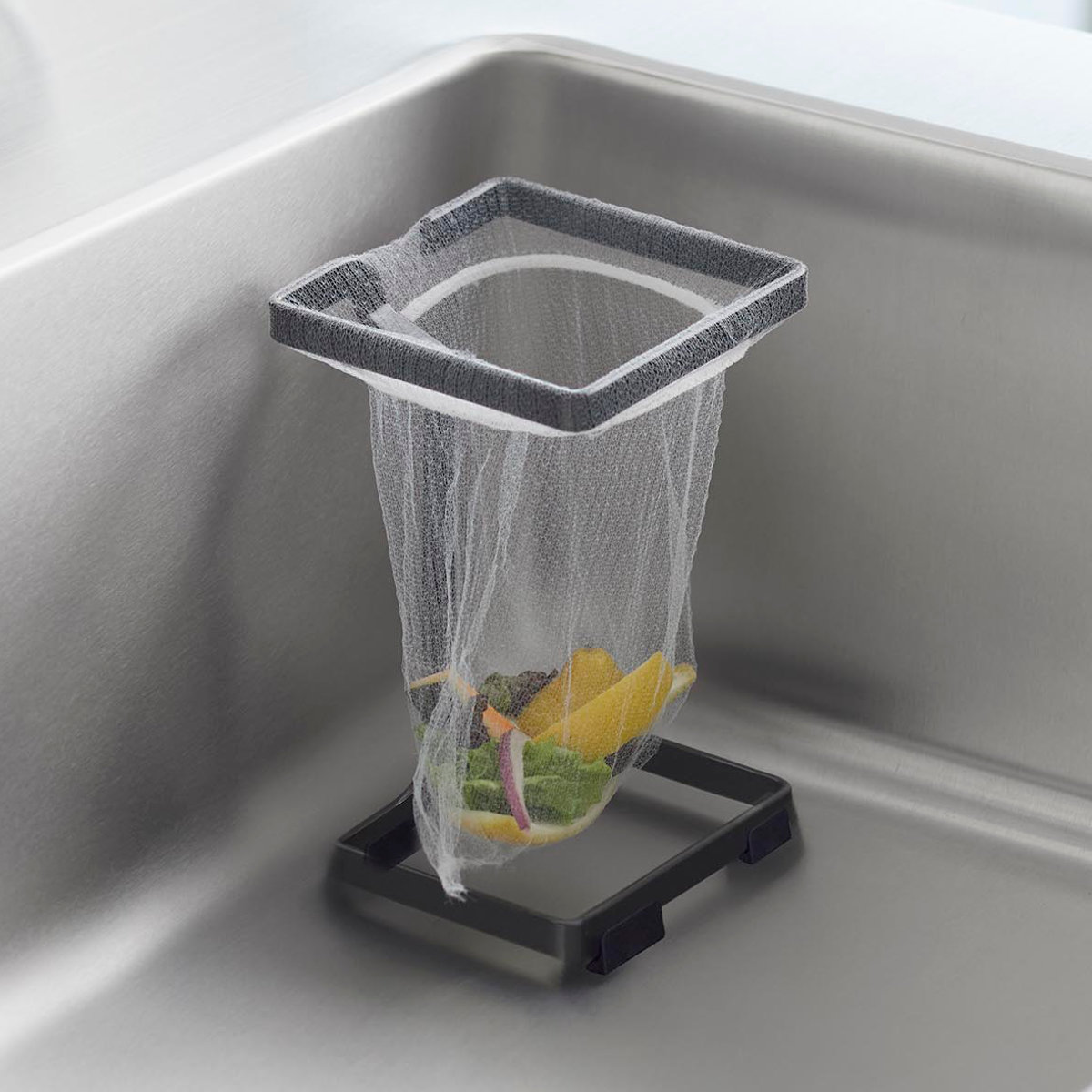 山崎実業 tower コーナーに置ける水切りネットホルダー タワー スクエア ( 4903208102056 タワーシリーズ 水切りネットホルダー 四角 コーナーに置ける 水切りネット ホルダー コーナー コンパクト シンク コーナーラック ) 【ホワイト】 ホワイト