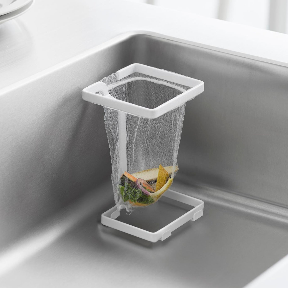 山崎実業 tower コーナーに置ける水切りネットホルダー タワー スクエア ( 4903208102056 タワーシリーズ 水切りネットホルダー 四角 コーナーに置ける 水切りネット ホルダー コーナー コンパクト シンク コーナーラック ) 【ホワイト】 ホワイト