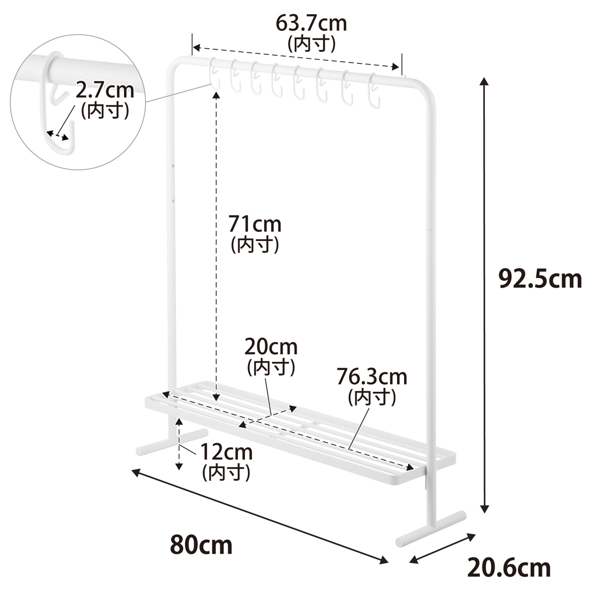 山崎実業 tower バッグ収納ラック タワー ( 4903208101578 タワーシリーズ バッグ収納 ラック 収納ラック バッグ カバン かばん 吊るす 吊り下げ ハンガーラック 鞄 スリム コンパクト ) 【ブラック】 ブラック