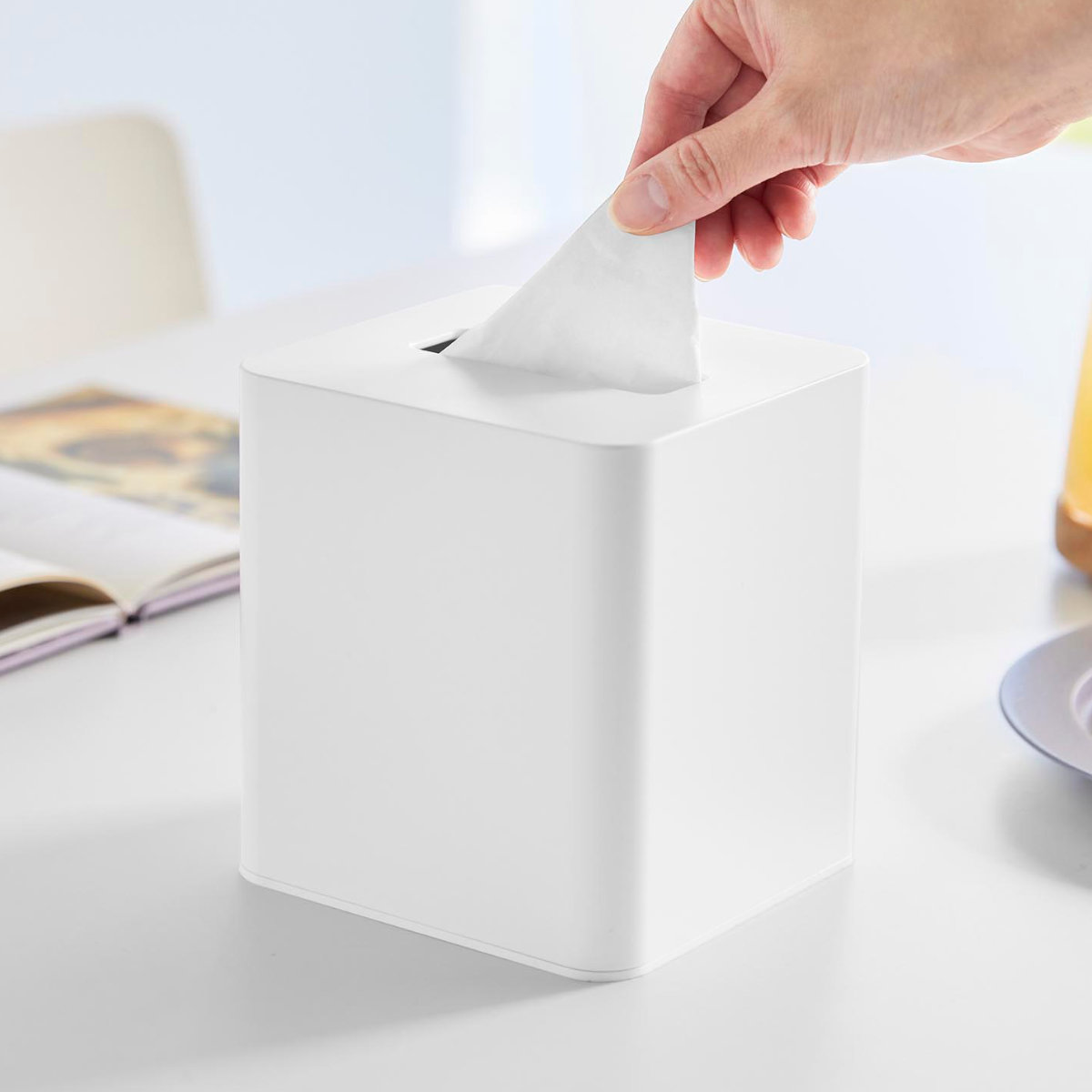 山崎実業 tower コンパクトティッシュケース スクエア タワー ( 4903208100540 タワーシリーズ コンパクト ティッシュケース ティッシュボックス ティッシュカバー ティッシュ スクエアティッシュケース 四角形 ) 【ブラック】 ブラック