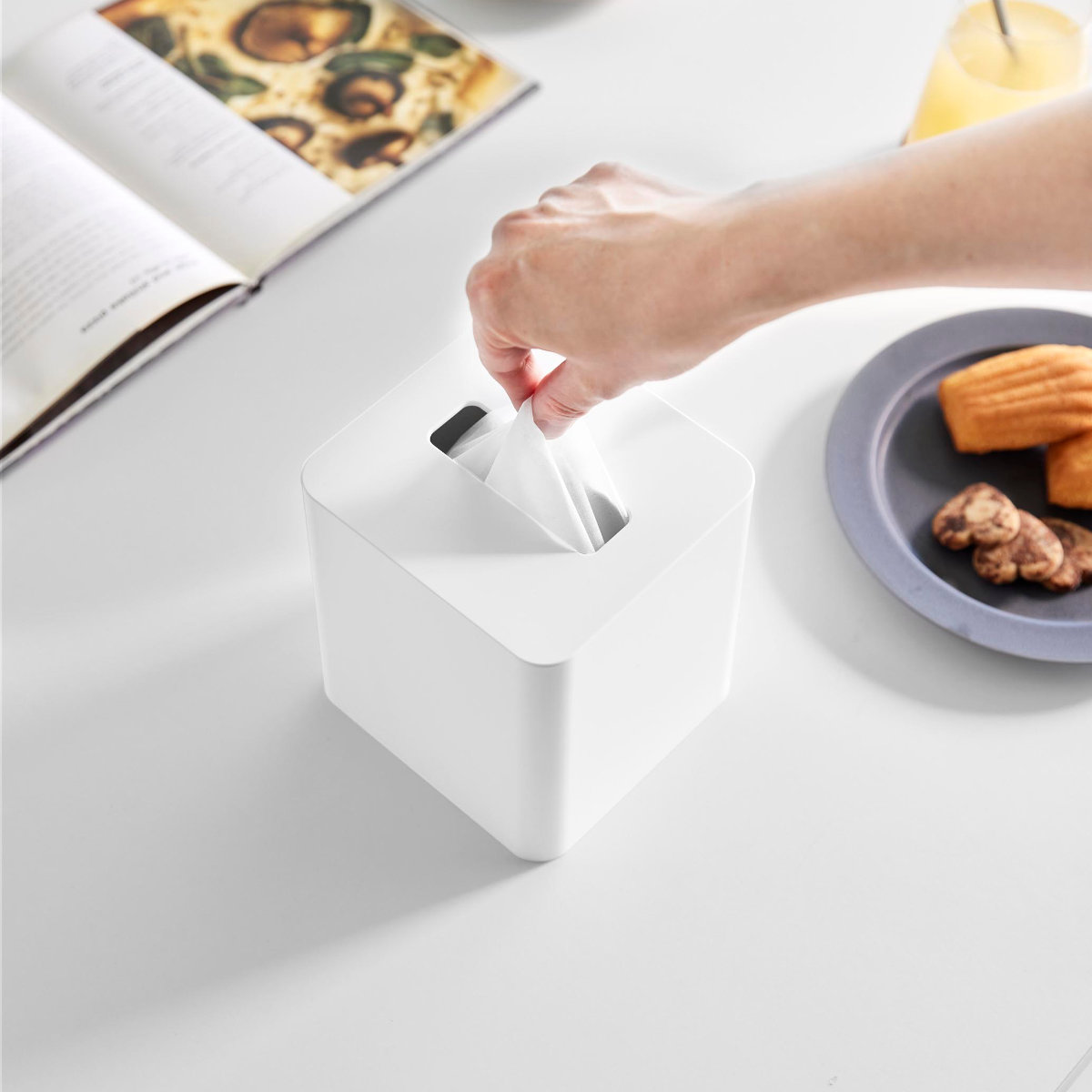 山崎実業 tower コンパクトティッシュケース スクエア タワー ( 4903208100540 タワーシリーズ コンパクト ティッシュケース ティッシュボックス ティッシュカバー ティッシュ スクエアティッシュケース 四角形 ) 【ブラック】 ブラック