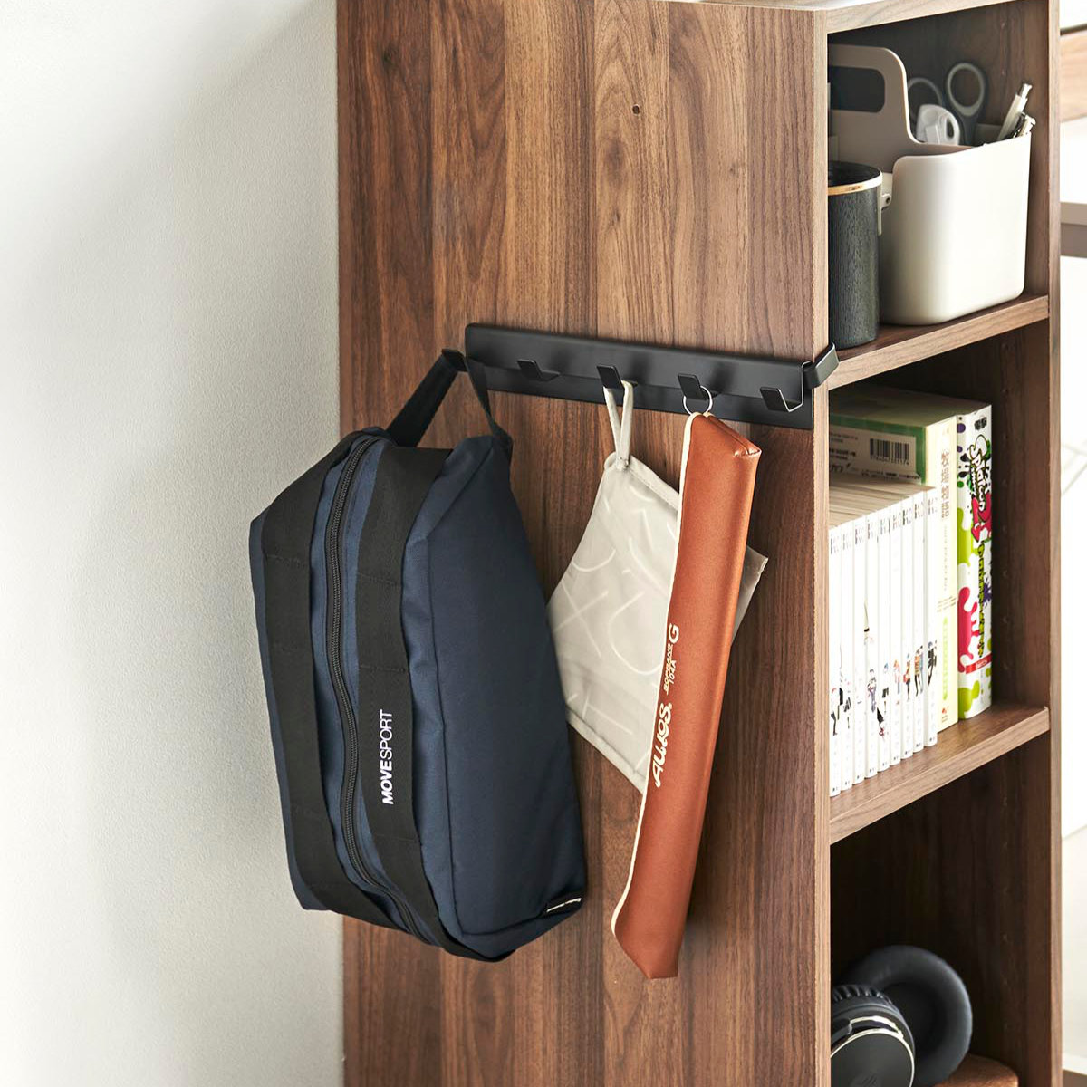 山崎実業 smart カラーボックスに差し込めるフック5連 スマート ( 4903208100700 スマートシリーズ 5連フック フック カラーボックス用 カラーボックスに差し込める 5連タイプ 収納 浮かせる収納 浮かせて収納 ) 【ホワイト】 ホワイト