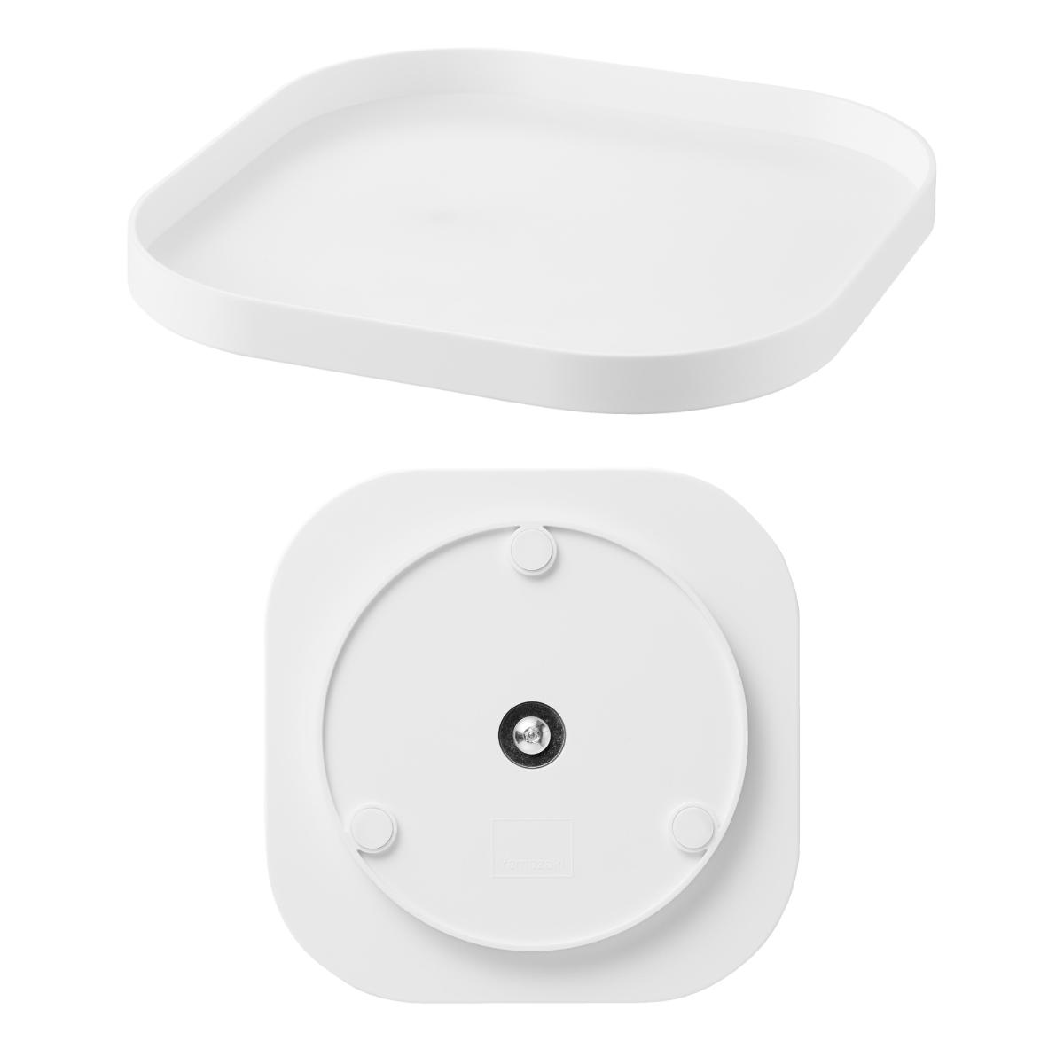 山崎実業 Plate 回転式収納トレー プレート ホワイト ( 4903208100786 プレートシリーズ 回転収納トレー スクエア型 トレイ トレー 収納トレー スクエアトレー 冷蔵庫 収納 回転 滑り止め付き 調味料収納 冷蔵庫トレー )