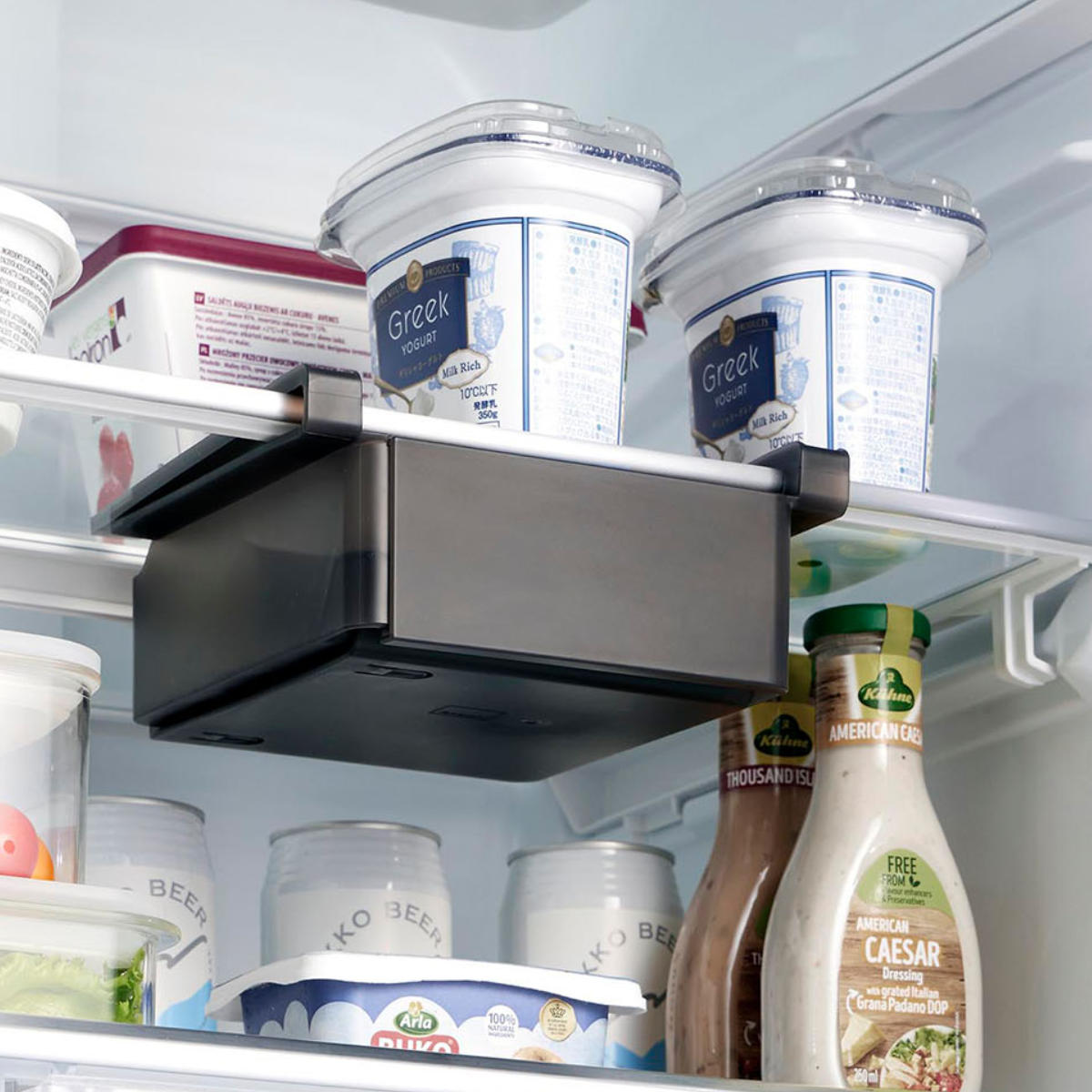 山崎実業 tower 冷蔵庫中棚下伸縮ラック タワー ( 4903208102131 タワーシリーズ 冷蔵庫棚 伸縮ラック 冷蔵庫用 ラック 冷蔵庫中 棚下 伸縮式 伸縮 冷蔵庫整理トレー 引き出し式 吊り下げ 収納 ) 【ホワイト】 ホワイト