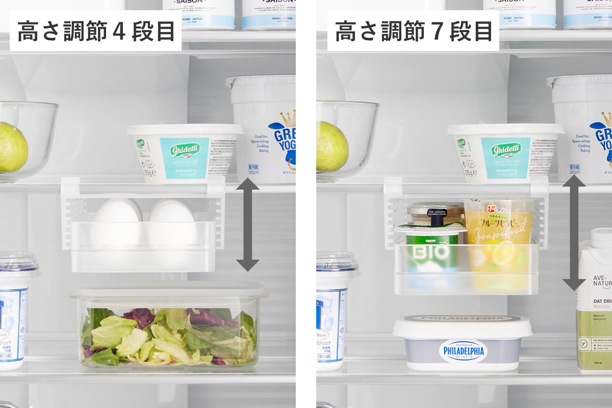 山崎実業 tower 冷蔵庫中棚下高さ調節卵ラック タワー S ( 4903208101080 タワーシリーズ 卵ラック 冷蔵庫中 棚下収納ラック 高さ調節可能 冷蔵庫 棚下 高さ調節できる 吊り下げ 収納 卵収納 たまご 卵 玉子 ) 【ブラック】 ブラック