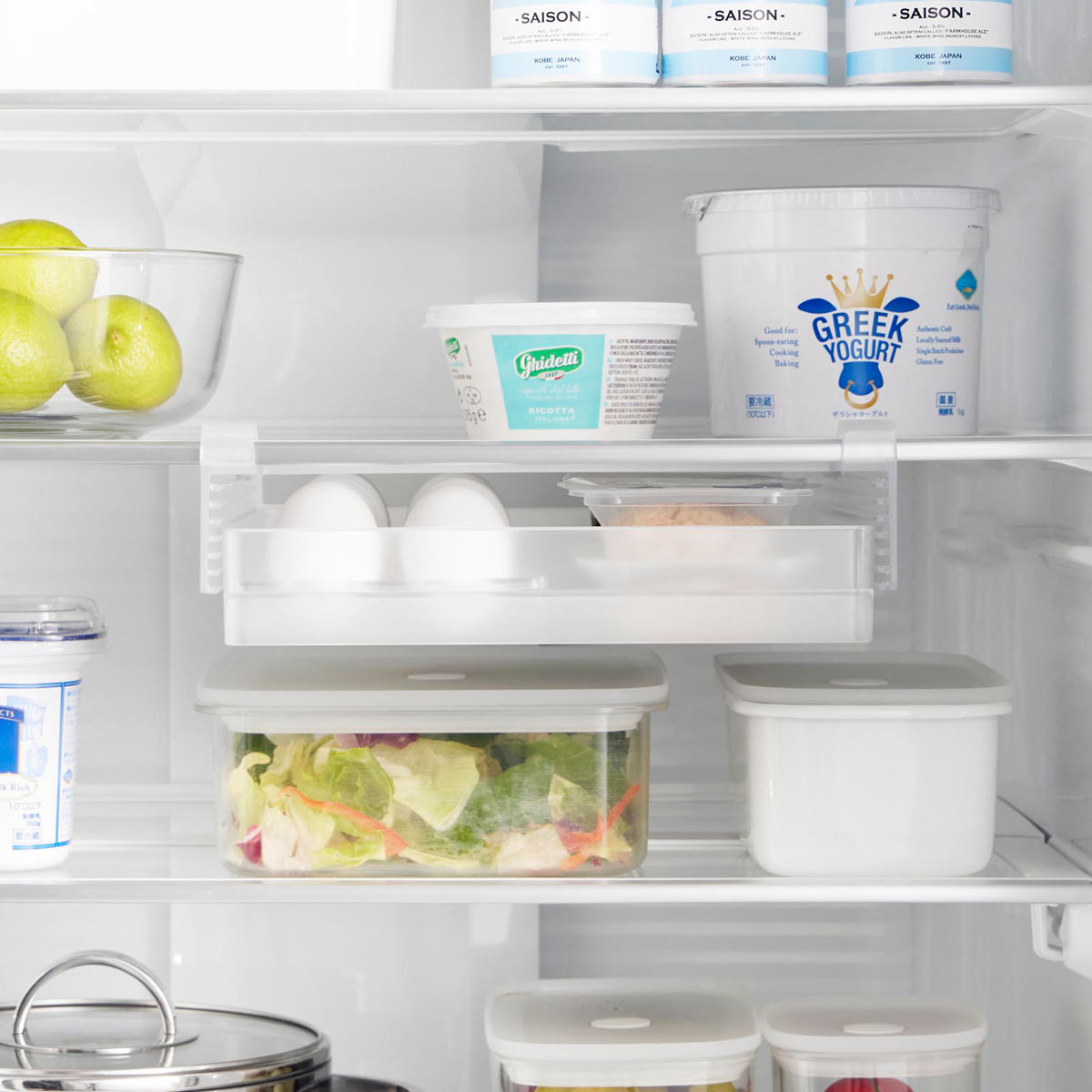 山崎実業 tower 冷蔵庫中棚下高さ調節卵ラック タワー L ( 4903208101127 タワーシリーズ 卵ラック 冷蔵庫中 棚下収納ラック 高さ調節可能 冷蔵庫 棚下 高さ調節できる 吊り下げ 収納 卵収納 たまご 卵 玉子 ) 【ホワイト】 ホワイト