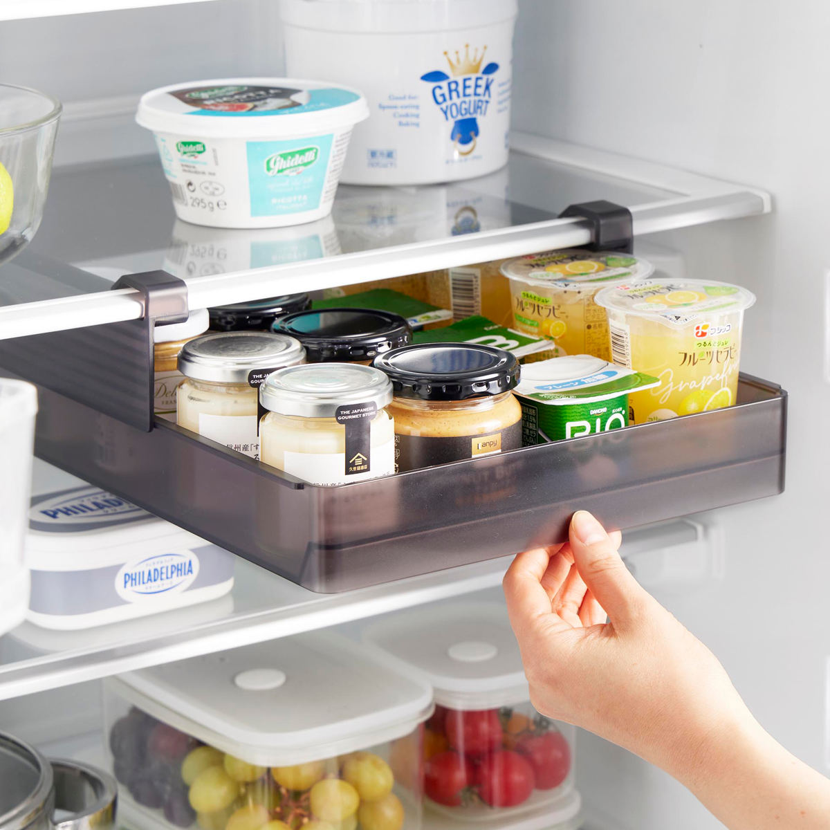 山崎実業 tower 冷蔵庫中棚下高さ調節卵ラック タワー L ( 4903208101127 タワーシリーズ 卵ラック 冷蔵庫中 棚下収納ラック 高さ調節可能 冷蔵庫 棚下 高さ調節できる 吊り下げ 収納 卵収納 たまご 卵 玉子 ) 【ホワイト】 ホワイト