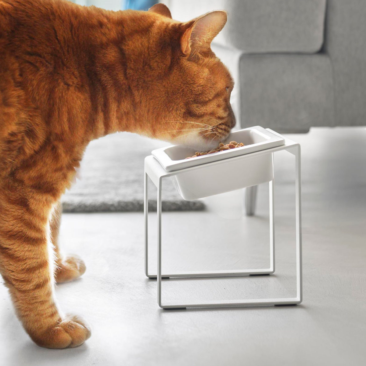 山崎実業 tower 早食い防止ペットフードボウルスタンド タワー 斜めハイタイプ ( 4903208102391 タワーシリーズ ペットフードボウル ペット フードボウル スタンド 斜め ハイタイプ えさ台 早食い防止 ) 【ブラック】 ブラック