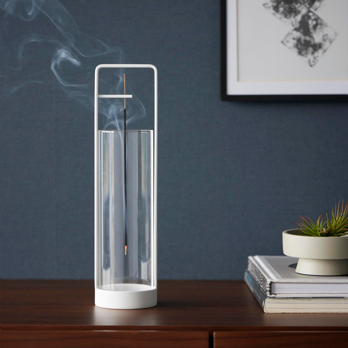 山崎実業 tower お香スタンド タワー 灰飛び防止カバー付き ( 4903208100137 タワーシリーズ お香立て インセンスホルダー 吊り下げ型 スタンド 線香立て 香立て 香炉 香 灰飛び防止 お香 インセンス ) 【ホワイト】 ホワイト