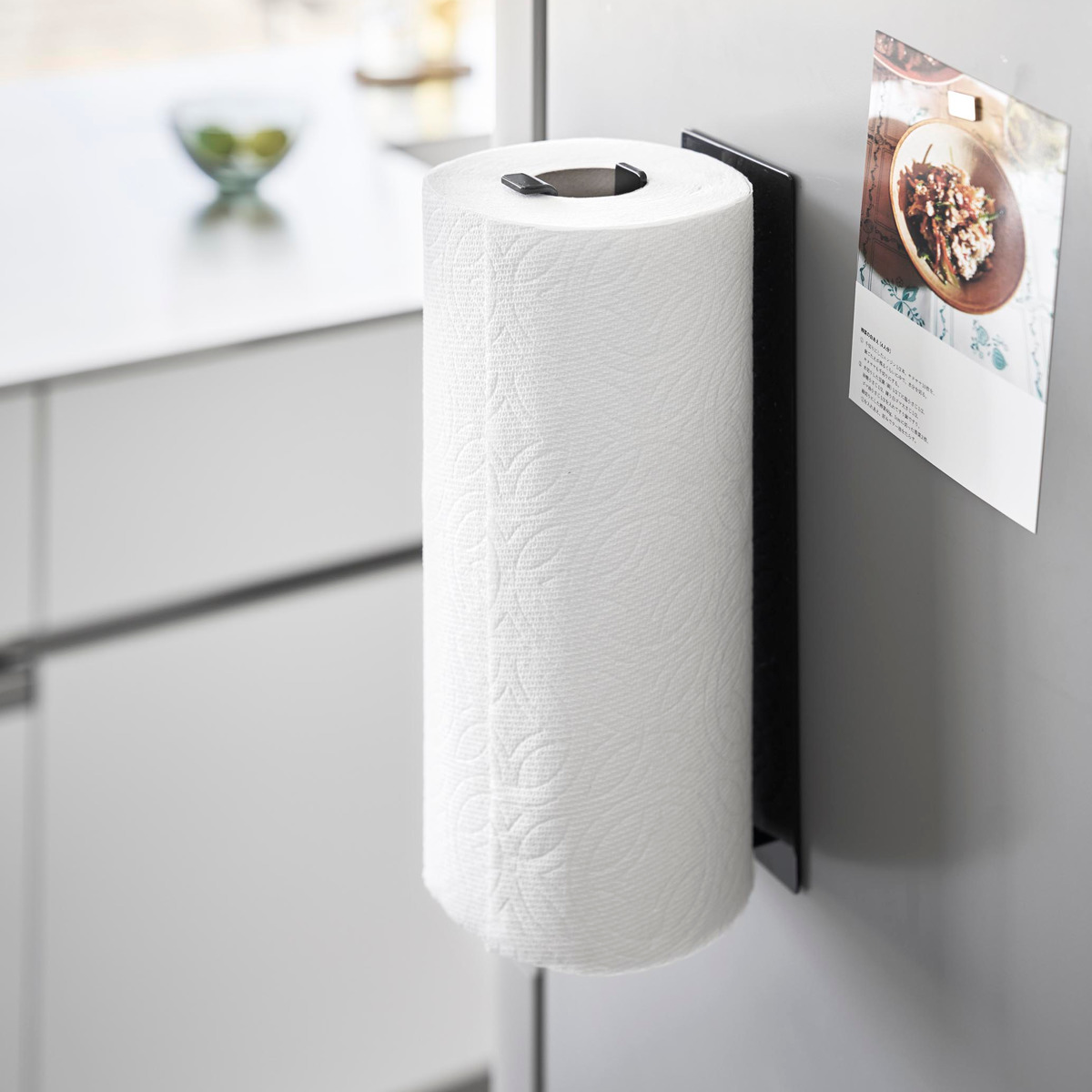山崎実業 tower 片手でカットマグネットキッチンペーパーホルダー タワー 縦タイプ L ( 4903208102704 タワーシリーズ キッチンペーパーホルダー 壁面収納 マグネット 片手でカット 磁石 縦型 横型 冷蔵庫横 ) 【ホワイト】 ホワイト