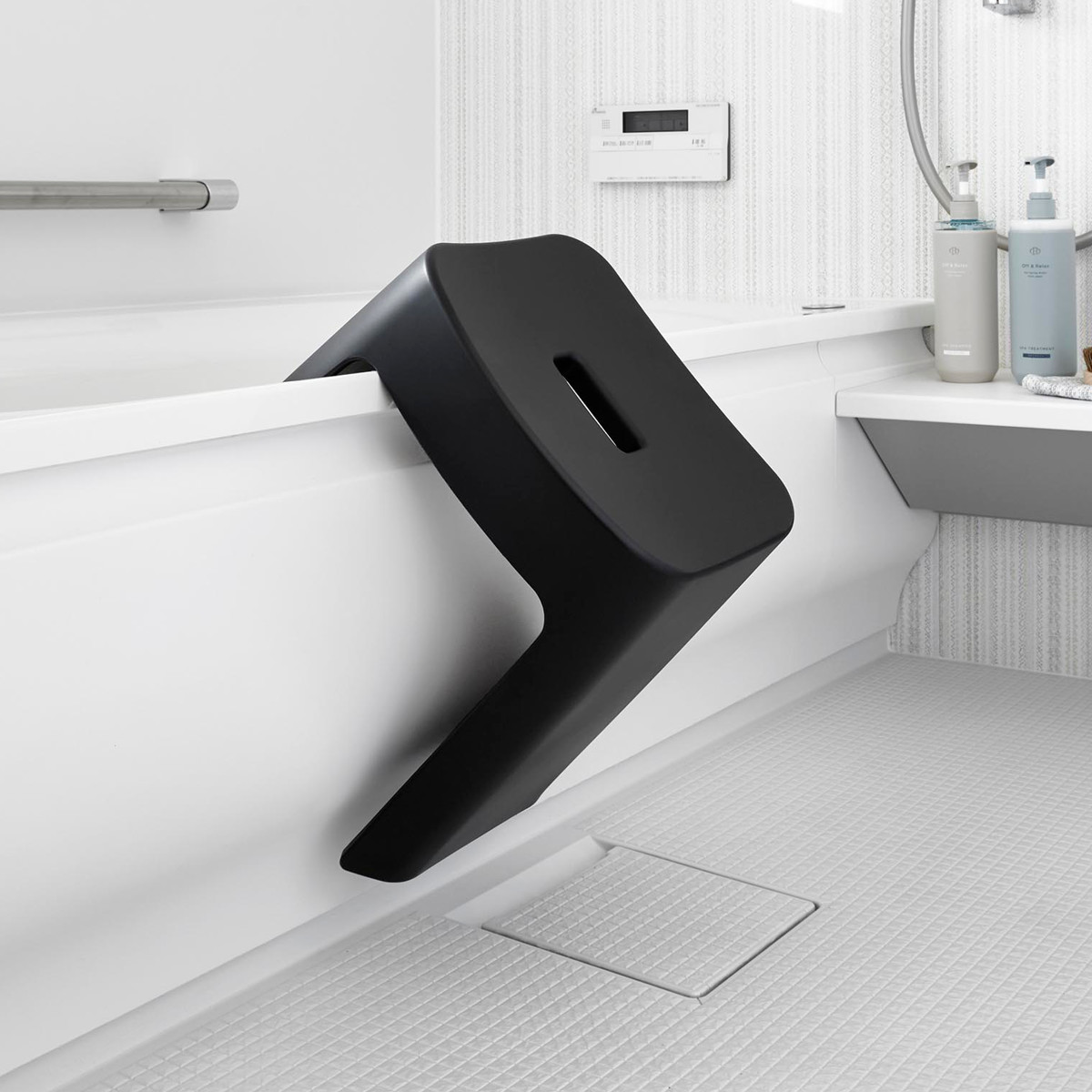 山崎実業 tower 洗いやすいマグネット風呂イス SH32+マグネット手おけ セット タワー ( 4903208016537 バスチェア 手桶 磁石 洗面器 壁面収納 ホワイト ブラック ) 【ホワイト】 ホワイト