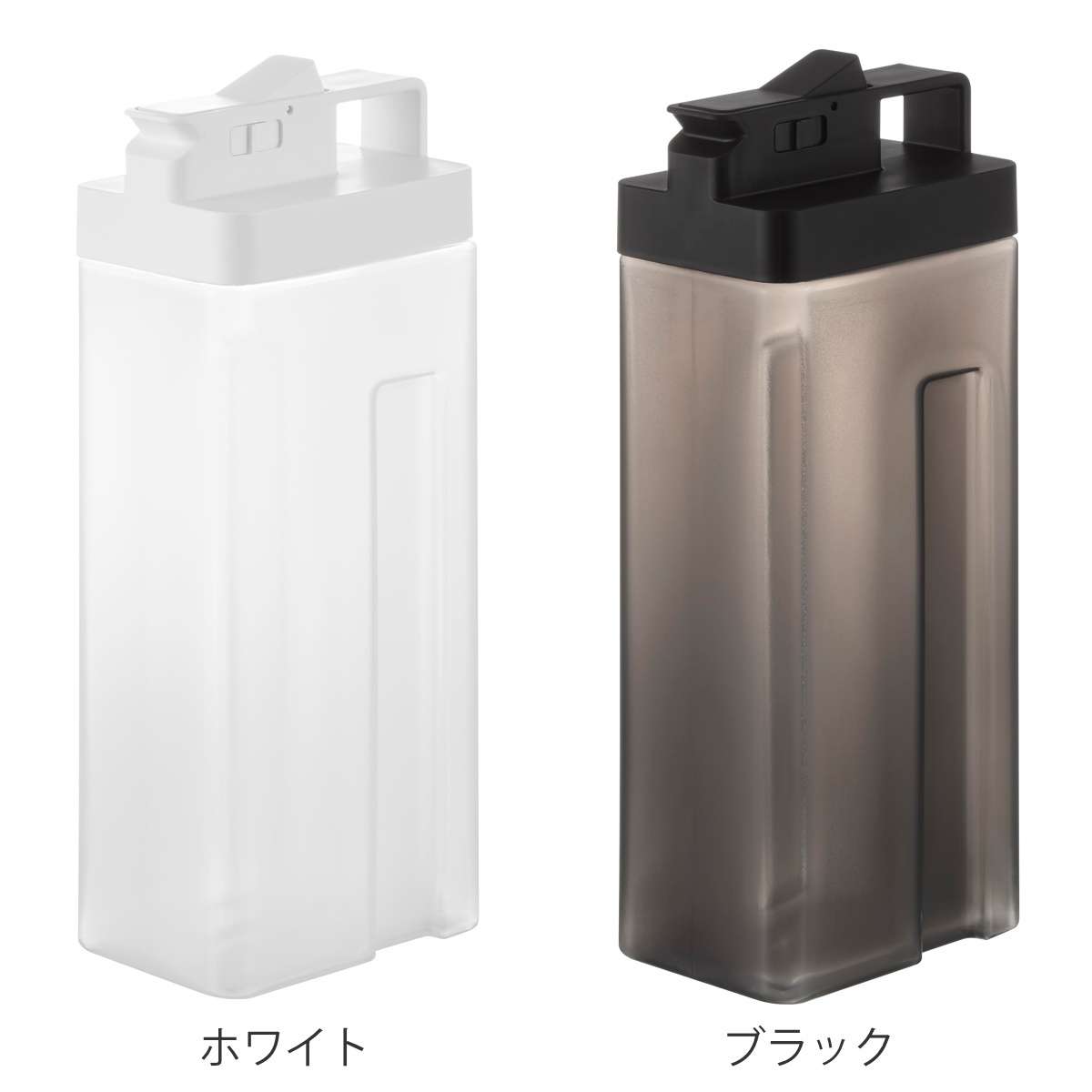 山崎実業 tower 倒して置けてそのまま注げる冷水筒 タワー 2.2L ( 4903208100298 タワーシリーズ 冷水筒 2.2リットル 冷水ポット 食洗機対応 横置き 冷水専用 冷蔵庫 注ぎやすい 大容量 ジャグ ) 【ブラック】 ブラック