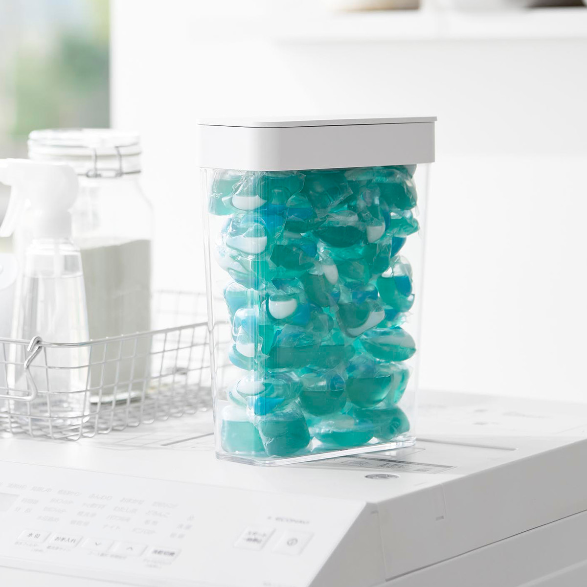 山崎実業 tower においが漏れにくいパッキン付き洗濯洗剤ボール収納ケース タワー 大容量 ( 4903208103893 タワーシリーズ ケース ふた付き 洗濯洗剤ボール パッキン 洗剤ボール 洗濯小物 洗濯洗剤ボール収納 パッキン付き ) 【ブラック】 ブラック