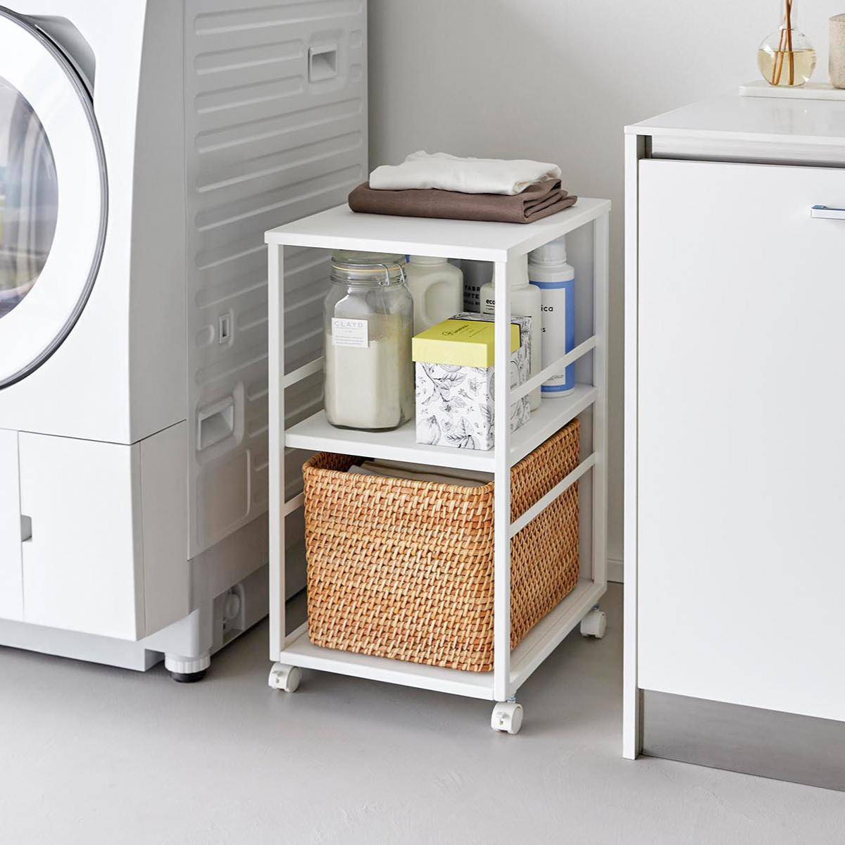 山崎実業 tower 目隠しワゴン タワー スリム 天板付き ( 4903208084703 タワーシリーズ 収納ワゴン ワゴン 目隠し ラック 収納 天板 コンパクト キャスター付き フック付き 隙間収納 ストッカー ストック ) 【ブラック】 ブラック