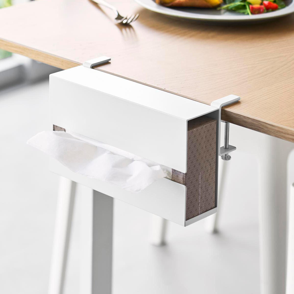 山崎実業 tower テーブル横ティッシュケース タワー ( 4903208103718 タワーシリーズ ティッシュケース ティッシュペーパー テーブル横 ティッシュ ケース テーブルサイド 交換しやすい ティッシュカバー ) 【ブラック】 ブラック