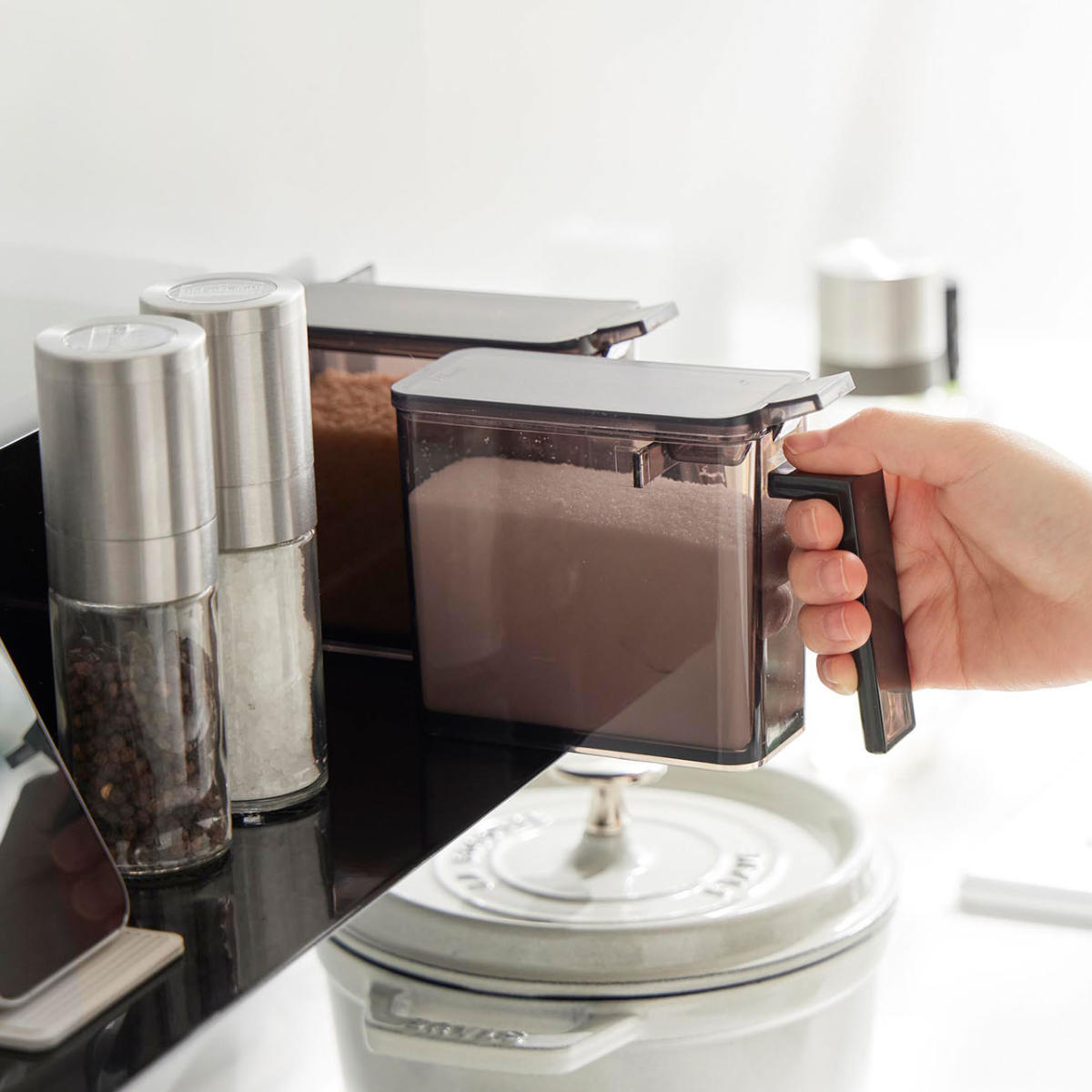 山崎実業 tower フィルムフックキッチン棚 タワー ワイド ( 4903208104104 タワーシリーズ 棚 キッチン 調味料ラック 壁面 キッチン収納 洗面所 壁面収納 ) 【ブラック】 ブラック